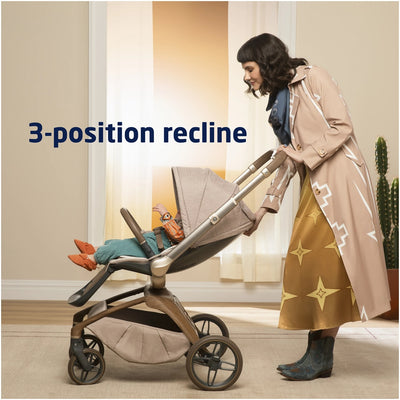 Carrinho de Bebê Modular 360° Maxi-Cosi Tana Natural Heritage - Reclinação de 3 posições com apoio para os pés ajustável